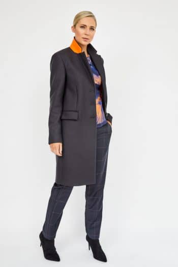 epsom coat with burnt orange under collar