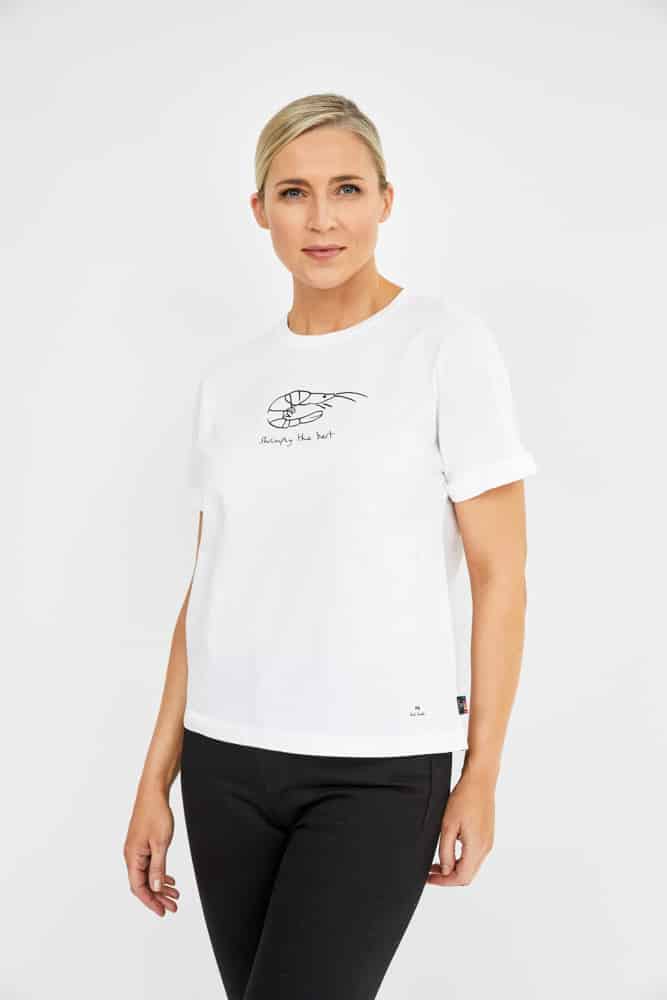 White cotton T-Shirt by Paul Smith with shrimp print