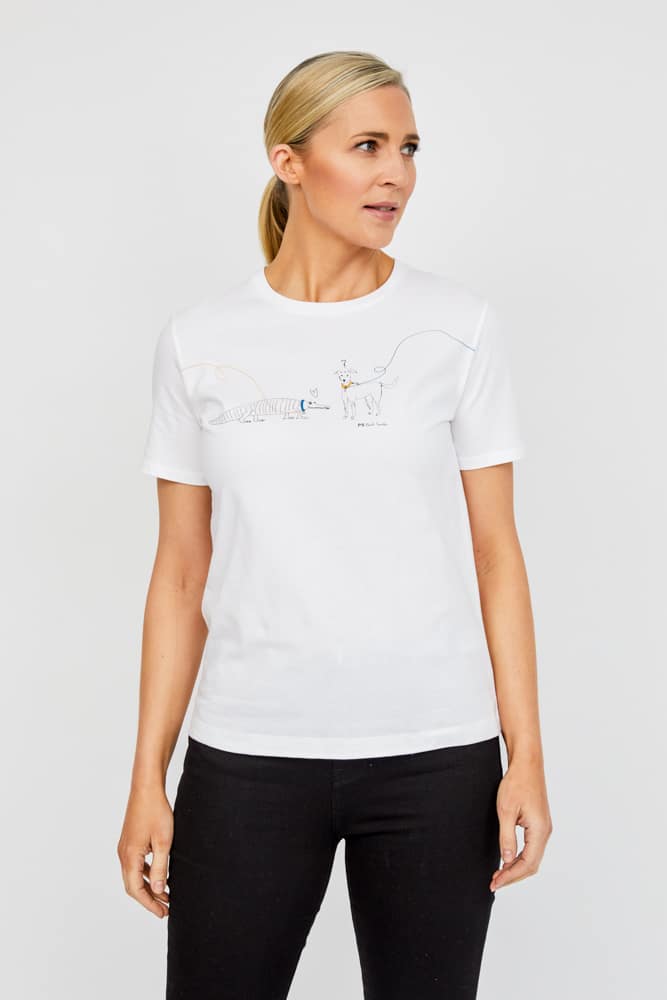 white Paul Smith T-Shirt with illustration of dog